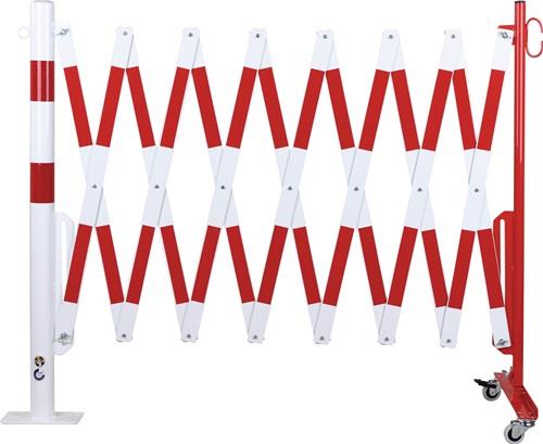 Sperrpfosten L4000xH1000mm m.Scherengitter z.Aufschr.rot/weiß D.60mm || VE = 1 ST