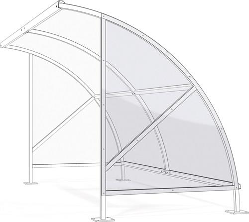 Seitenwand PC transp.re.f.Fahrrad-Überdachung WSM || VE = 1 ST