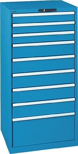 Schubladenschrank H1450xB717xT725mm blau 3x100,5x150,1x300mmSchubl.Volla.KeyLock || VE = 1 ST