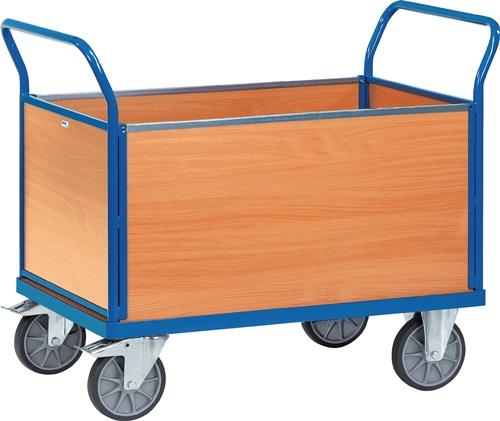 Vierwandwagen Holkzwerkstoffwände Ladefl.-L1200xB800mm Wandhöhe 500mm Trgf.600kg || VE = 1 ST