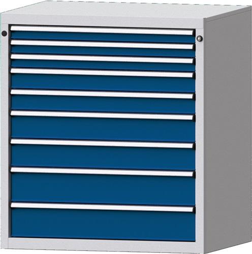 Schubladenschrank H1000xB910xT675mm lichtgrau/enzianblau 9 Schubl.PROMAT || VE = 1 ST