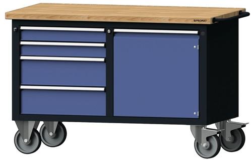 Werkstattwagen H840xB1350xT700mm grau/blau NCS Anz.Schubl.xH 2x85/170,1Tür 510mm || VE = 1 ST