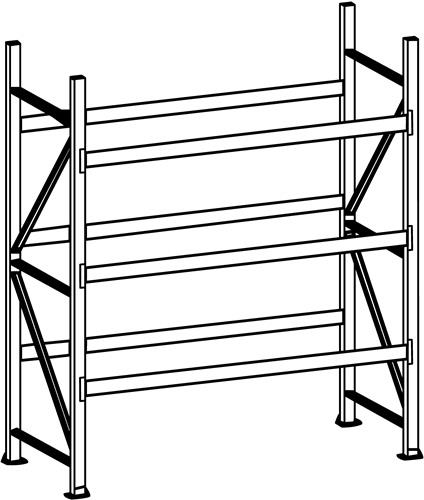 Weitspannregal H2500xB2600xT1050mm Grundregal 4 Stahlböden Trgf.490kg META || VE = 1 ST