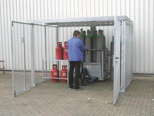 Gasflaschencontainer B2100xT1085xH2190mm m.Dach m.Doppelflügeltür BAUER || VE = 1 ST