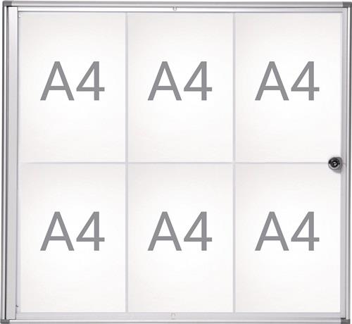 Schaukasten 6xA4 B710xH651mm abgeschrägte Ecken f.Innenber.MAUL || VE = 1 ST