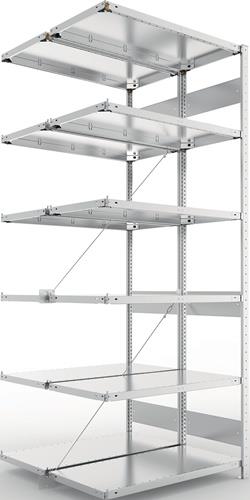 Steckregal CLIP 150 S3 H2500xB1000xT2x500mm Anbauregal verz.2x6Stahlböden META || VE = 1 ST