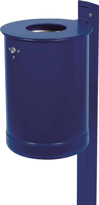 Abfallbehälter H420xØ340mm 35l kobaltblau ungelocht m.Rechteckständer RENNER