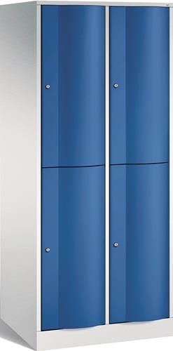 Fächerschrank Stahlbl.lichtgrau/enzianblau H1950xB770xT640mm 2x2 Abt. || VE = 1 ST