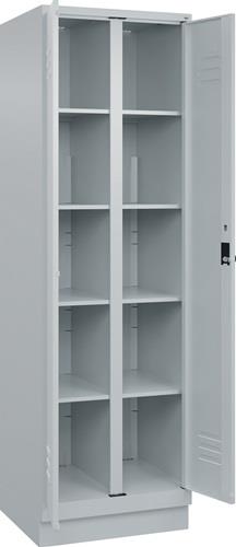 Wäscheschrank Classic H1950xB600xT500mm STA lichtgrau Anz.Abt.2 m.Sockel C+P || VE = 1 ST