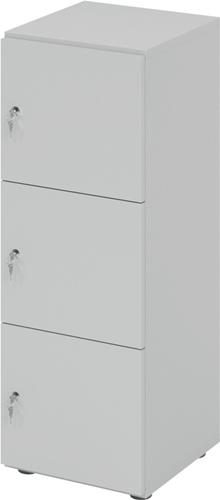 Schließfachschrank Zylinderschl.Grau/Grau H1100xB400xT420mm 3 Abt.HAMMERBACHER || VE = 1 ST