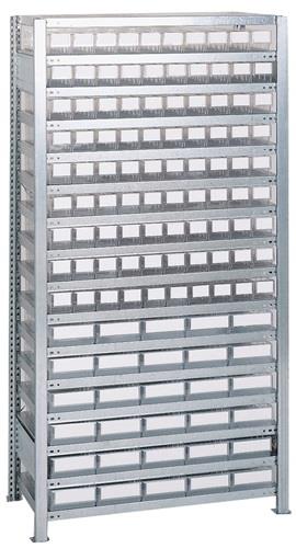 Steckregal H2000xB1000xT400mm Grundregal 16 Stahlböden 90 x 3,30 x 4 transp. || VE = 1 ST