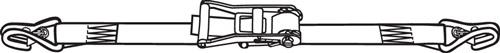 Ratschen-Zurrgurt DIN 12195-2 L.8m B.50mm 2-tlg.m.Ratsche+SF-Haken LC U 5000 daN || VE = 1 ST