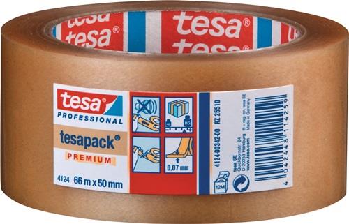 Verpackungsklebeband PVC tesapack® 4124 farblos L.66m B.50mm Rl.TESA || VE = 6 ST