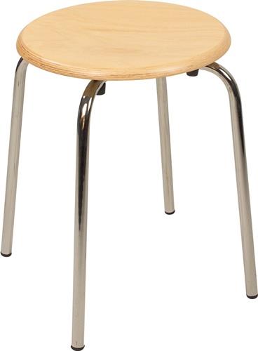 Hocker Sitzhöhe 453mm Sitz-D.355mm verchr.Buche natur 355mm BMV || VE = 1 ST