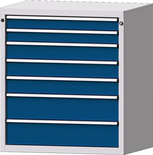 Schubladenschrank H1000xB910xT675mm lichtgrau/enzianblau 7 Schubl.PROMAT || VE = 1 ST