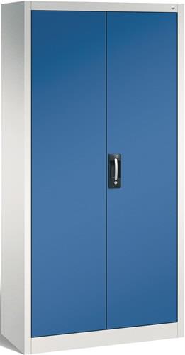 Garderobenschrank m.Hut-BD u.Kleiderstange H1950xB930xT400mm grau/blau 2 Abt. || VE = 1 ST