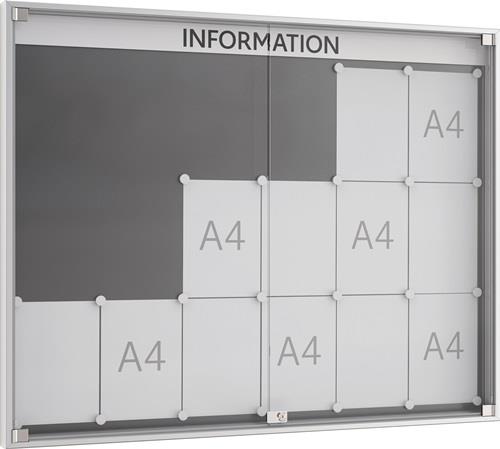 Drehtürschaukasten 21xDIN A4 B1600xH1060mm Rahmen eck.f.Innenber.WSM || VE = 1 ST