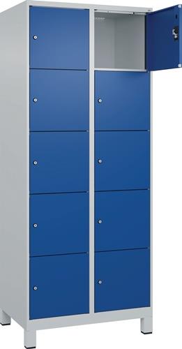 Fächerschrank Evolo PLUS 800mm Füße lichtgrau enzianblau 2x5 C+P || VE = 1 ST