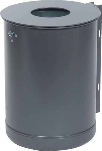 Abfallbehälter H515xØ380mm 50l anthr.-eisengl.ungelocht Befestigungsschiene || VE = 1 ST