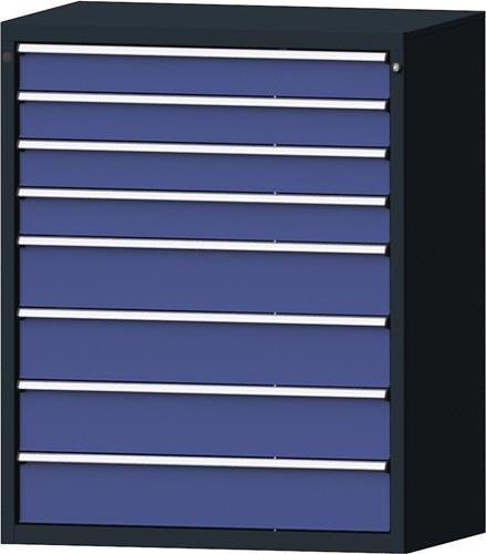 Schubladenschrank H1300xB1060xT675mm anthrazitgrau/taubenblau NCS 8Schubl.PROMAT || VE = 1 ST