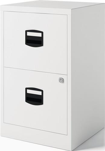 Hängeregistraturschrank H672xB413xT400mm 1-bahnig verkehrsweiß 2 Schubl. || VE = 1 ST