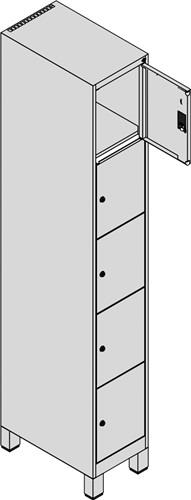 Fächerschrank Classic PLUS H1950xB300xT500mm m.Füßen Anz.Fächer 1x5 Farbwahl || VE = 1 ST