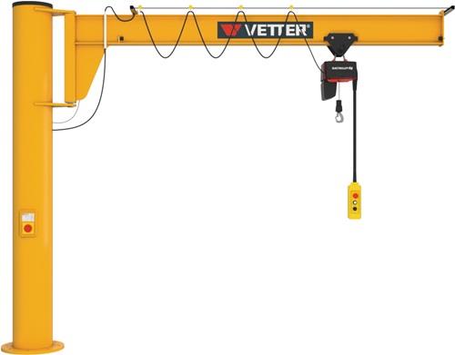 Säulenschwenkkran ASSISTENT Trgf.250kg A.5000mm m.Verbundanker/E-Zug Ber.270Grad || VE = 1 ST