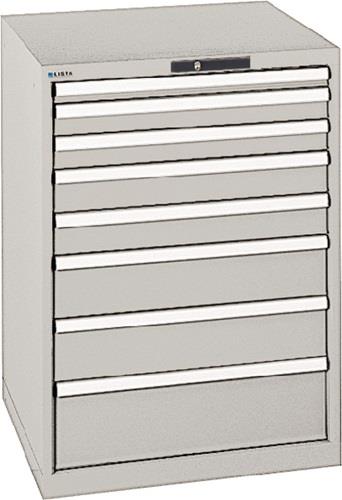 Schubladenschrank H1000xB717xT725mm lichtgrau 8Schubl.Vollauszug,CodeLock LISTA || VE = 1 ST