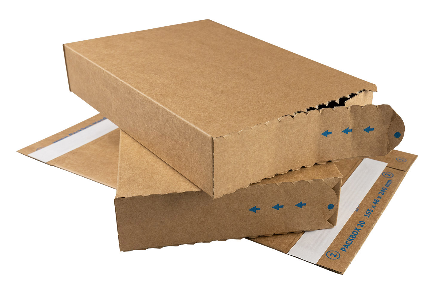 Packbox, 240x165x46mm, C5, Qualtität 1.20E, braun, 2x SK-Verschluss / Inhalt à VE = 25