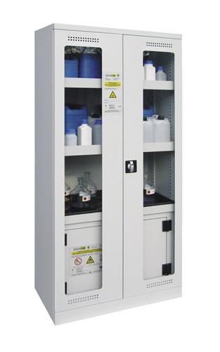 Chemikalien- u.Giftschrank H1950xB950xT500mm Flügeltüren 2 (Glastüren) 60 min.FS || VE = 1 ST