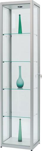 Vitrine H2000xB500xT500mm Drehtür Beleuchtung NV Alu-silberfarbig WSM || VE = 1 ST