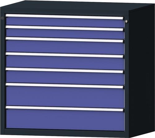 Schubladenschrank H1000xB1060xT675mm anthrazitgrau/taubenblau NCS 7Schubl.PROMAT || VE = 1 ST