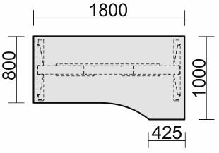 Schreibtisch E-Flex H650-1250xB1800xT1000mm weiß/silber re.elektr.höhenv. || VE = 1 ST