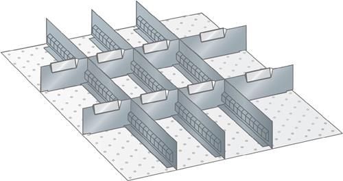 Schubladenunterteilungsmaterial Front-H.75mm 8 Trenn-/3 Schlitzwände || VE = 1 ST