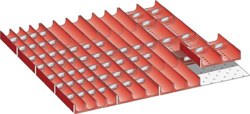 Unterteilungsmaterial Front-H.75mm 16Einsatzkästen 150x75mm,8Kästen 150x150mm || VE = 1 ST