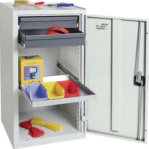 Werkzeug-/Beistellschrank H1000xB500xT500mm 2Schubladen,1BD grau/anthrazitgrau || VE = 1 ST