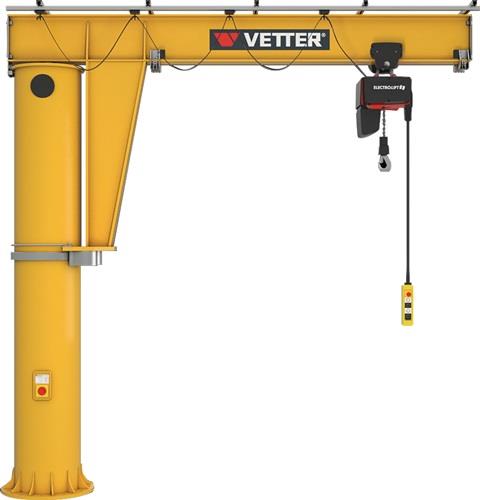 Säulenschwenkkran MEISTER Trgf.1000kg A.4000mm m.Verbundanker/E-Zug Ber.360Grad || VE = 1 ST