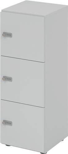 Schließfachschrank Zahlenschl.Grau/Grau H1100xB400xT420mm 3 Abt.HAMMERBACHER || VE = 1 ST