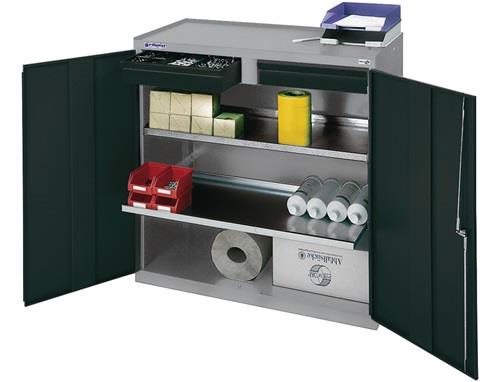 Werkzeug-/Beistellschrank H1000xB1000xT500mm 2Schubl.2BD lichtgrau/anthrazitgrau || VE = 1 ST