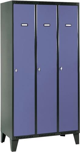 Garderobenschrank m.Füßen H1850xB925xT500mm grau/ taubenblau NCS 3 Abt.PROMAT || VE = 1 ST