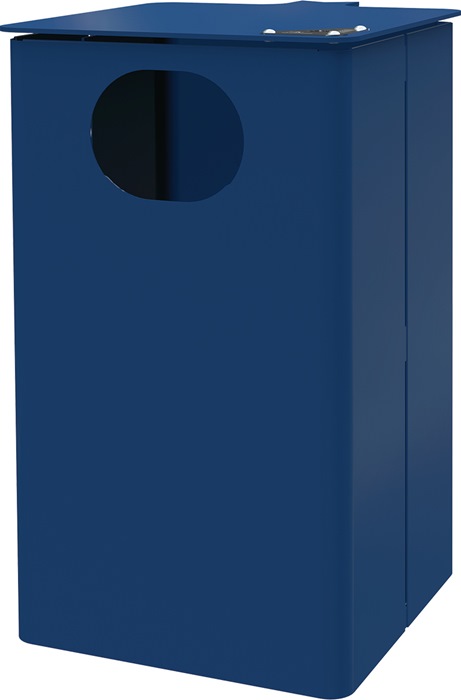 Abfallbehälter m.Edelstahl-Ausdrückblech H537xB325xT388mm 35l kobaltblau RENNER