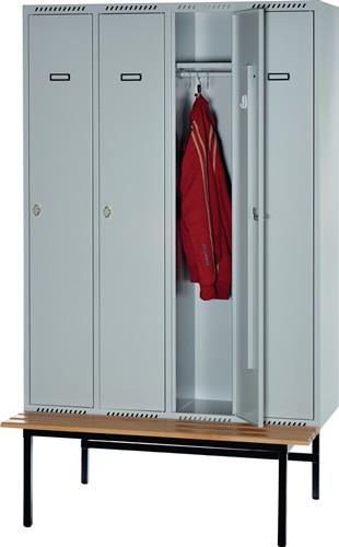 Garderobenschrank m.Sitzbank H2100xB325xT800mm Farbwahl/ Farbwahl 1 Abt.PROMAT || VE = 1 ST