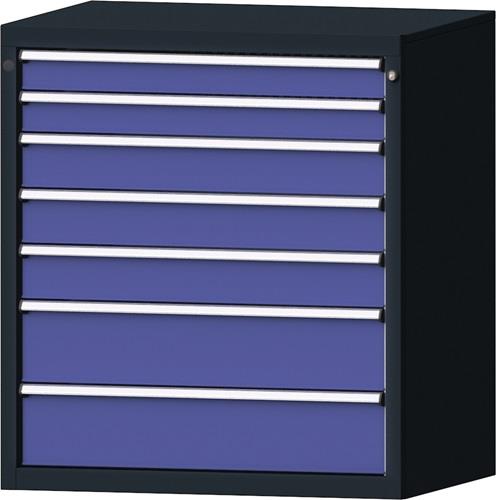 Schubladenschrank H1000xB910xT675mm anthrazitgrau/taubenblau NCS 7 Schubl.PROMAT || VE = 1 ST