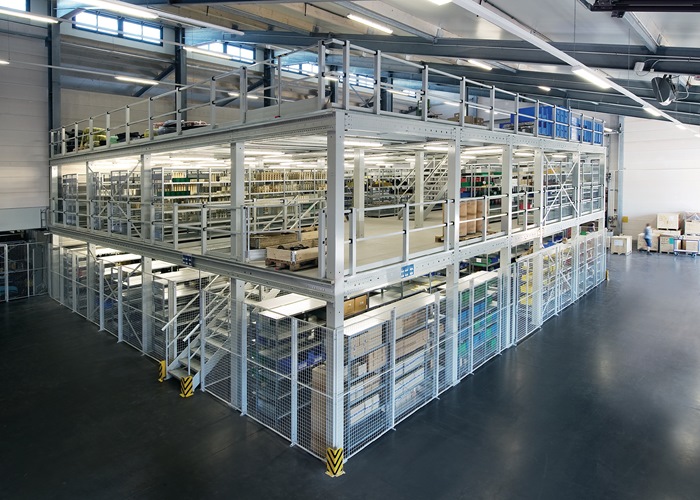Lagersystembühne Anbaufeld H2500xB4000xT4000mm Trgf.400 kg/m²