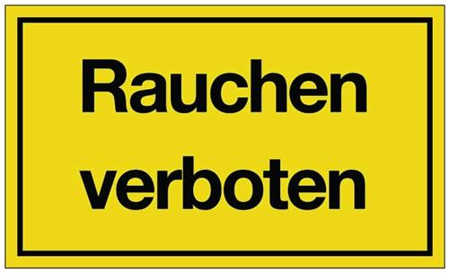 Hinweiszeichen Rauchen verboten L250xB150mm gelb schwarz Ku. || VE = 1 ST