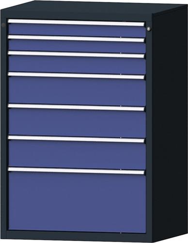 Schubladenschrank H1300xB910xT675mm anthrazitgrau/taubenblau NCS 7 Schubl.PROMAT || VE = 1 ST