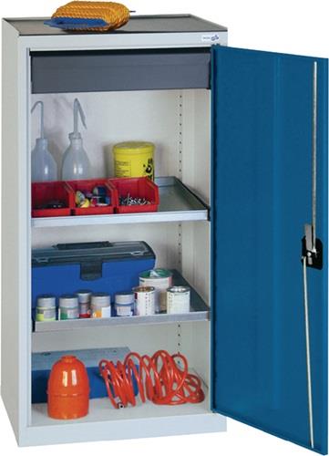 Werkzeug-/Beistellschrank H1000xB500xT500mm 1Schubl.,2BD grau/blau STUMPF || VE = 1 ST