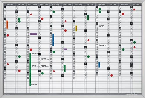 Jahresplaner Permanentübersicht B920xH625mm weiß magn. || VE = 1 ST