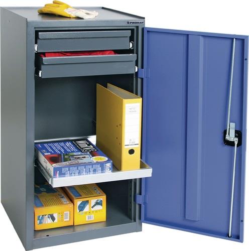 Werkzeug-/Beistellschrank H1000xB500xT500mm 2 Schubl.,1 BD grau/blau NCS PROMAT || VE = 1 ST