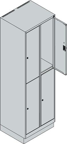 Garderobenschrank m.Sockel H1950xB600xT500mm Farbwahl 2x2 Abt.C+P || VE = 1 ST